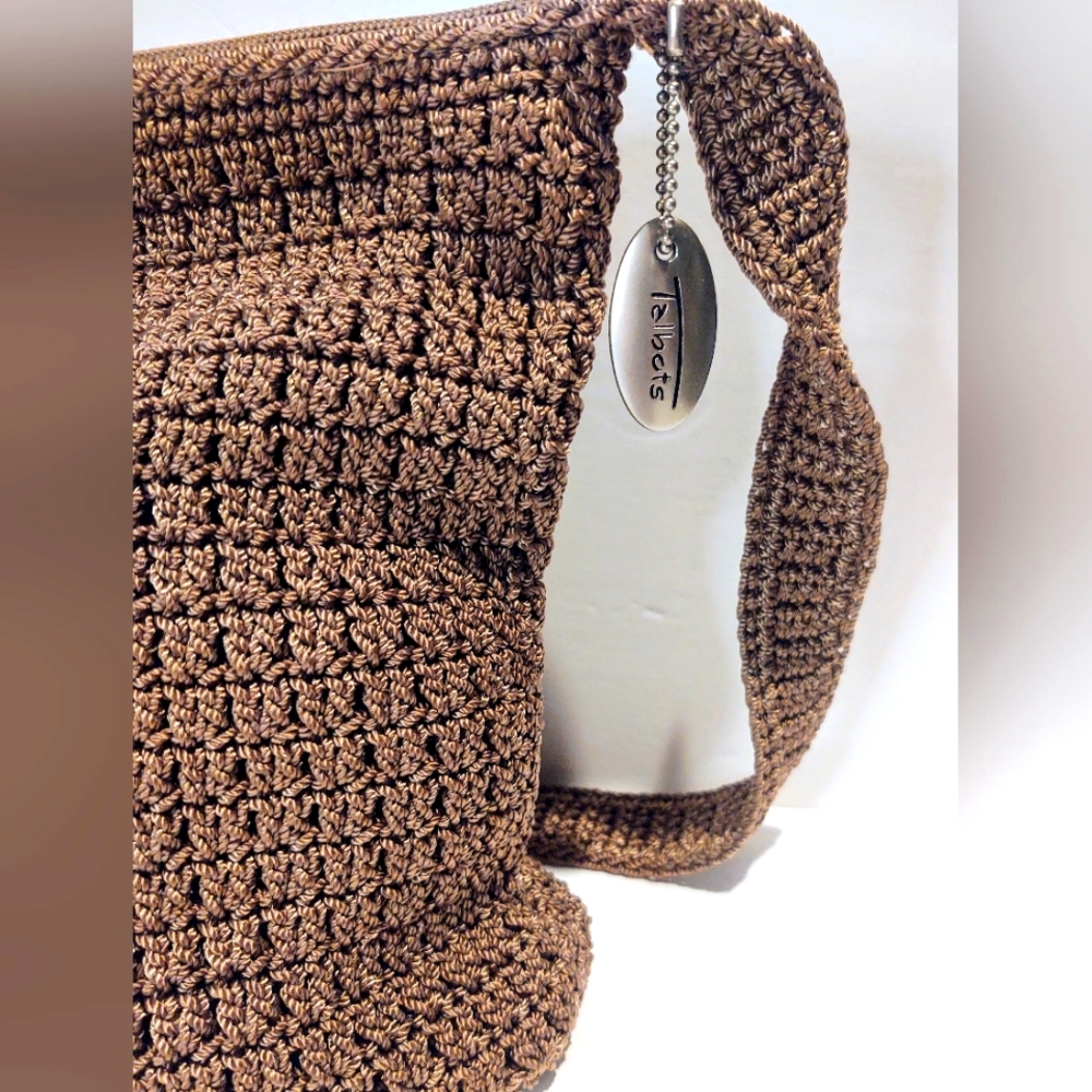 VTG Talbots Crochet Knit Shoulder Purse - Picture 9 of 15